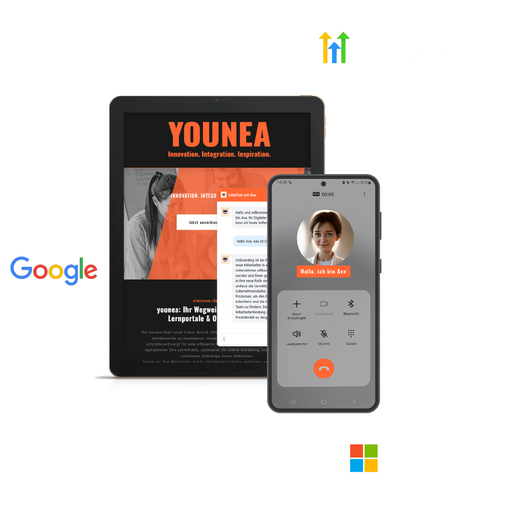 YOUNEA Schnittstellen KI-Agent Handy Tablet Ansicht Bild